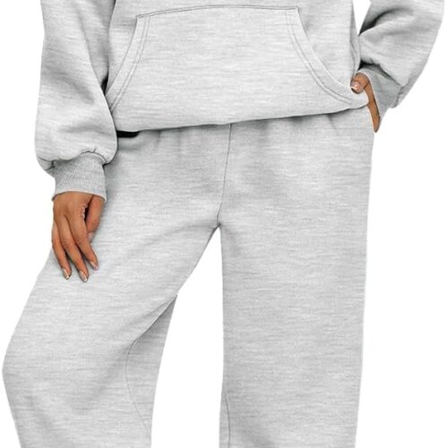 Womens 2 Piece Lounge Sweatsuit Fall Fashion Matching Sweat Sets | Oversized Fall Hoodies & Baggy Jogger Sweatpants Fashion Outfits