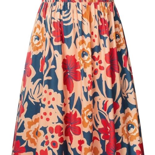 Summer Dresses for Women Vacation,Smocked Floral Maxi Dress,Boho Beach Sundress with Pocket Fashion Clothing